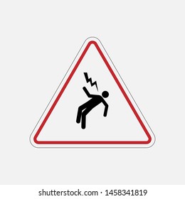 High Voltage Warning Icon. Electrocution Danger Vector Illustration Logo Template.