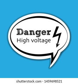 High Voltage Warning Icon. Electrocution Danger Vector Illustration Logo Template.