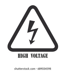 High voltage warning on white background.vector, illustration