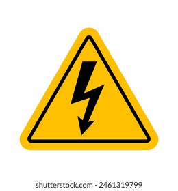 Señal de advertencia de alto voltaje. Señal de peligro. Señal de peligro de descarga eléctrica. Ilustración vectorial. 