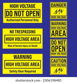 HIGH VOLTAGE WARNING SIGN ELECTRIC