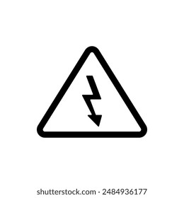 Icono de señal de advertencia de alto voltaje, Vector moderno aislado sobre fondo blanco.