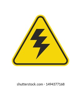 High Voltage Warning Sign Isolated On White Background. Electrocution Hazard Symbol Simple, Flat, Vector, Icon You Can Use Your Website Design, Mobile App Or Industrial Design. Vector Illustration