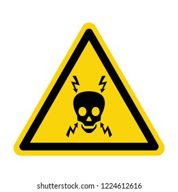 High voltage warning sign. Symbol, vector, illustration