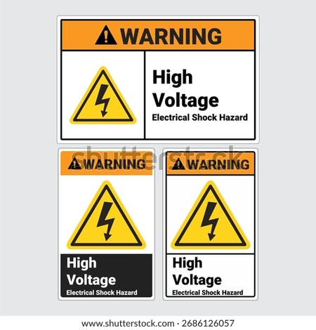 High Voltage Warning Signs Electrical Shock Hazard