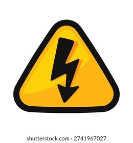 High Voltage Warning Symbol Isolated on White Electrical Hazard and Safety Precautions