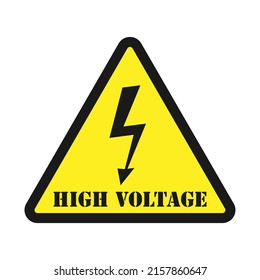 High Voltage Warning Triangle Sign Lightning Stock Vector (Royalty Free ...