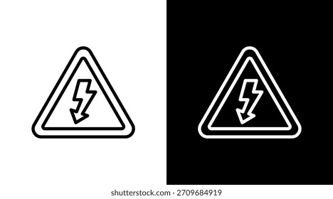 Diseño de conjunto de iconos blancos de alto voltaje