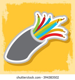 High voltage wires icon.