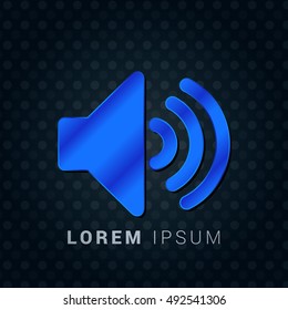 High Volume Blue metallic chromium precious Icon / Logo Design