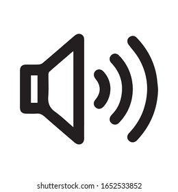 Vector de icono de glifo de alto volumen en fondo blanco. Icono de alto volumen vectorial plano