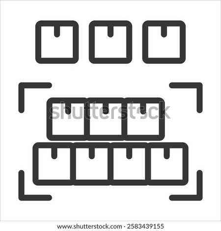 High Volume Manufacturing Outline Icon Vector Illustration