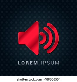 High Volume Red chromium precious metallic 3D Icon / Logo Design