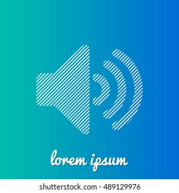 High Volume White stroke fill with blue and green gradient background Icon / Logo Design