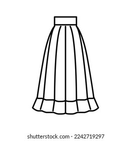 high waisted skirt line icon vector. high waisted skirt sign. isolated contour symbol black illustration