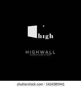 High Wall Logo Design on Black Background