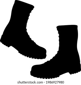 High warm women's boots. Vector image. 
