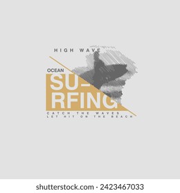 High Wave Surfing Ocean Typography summer beach sea surfer t shirt design