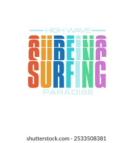 alta onda surfing paraíso tipografia oceano verão carta design