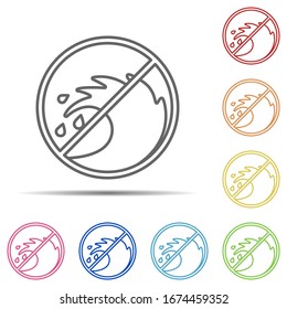 High waves sign multi color icon. Element of swimming poll thin line icon on white background