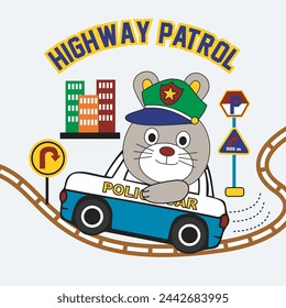 high way patrol design cartoon vector illustration