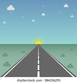 High way to success. Flat design concept for business, financial, marketing, banking, advertising, commercial, event, success, target, investment and communication