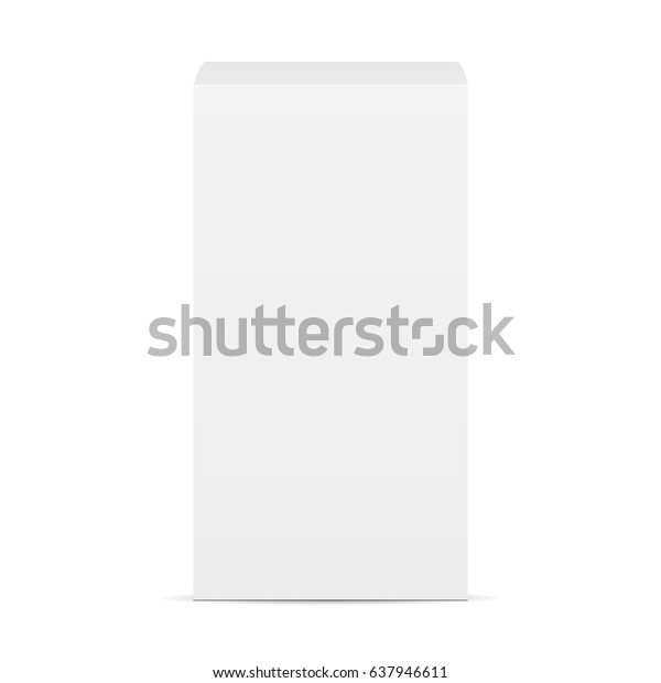 Download High White Cardboard Box Mockup Front Stock Vector ...