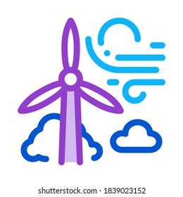 high wind energy mill icon vector. high wind energy mill sign. color symbol illustration