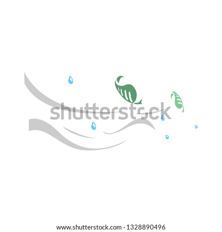 High Wind illustration. windy weather