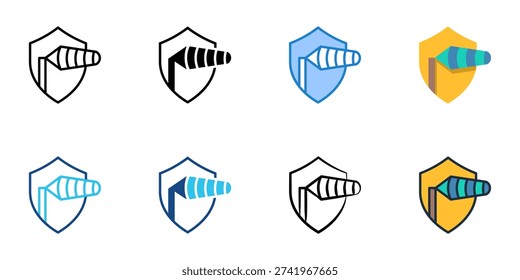 High Wind Reinforcement icons set multiple style collection. Editable stroke 
