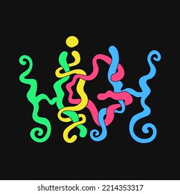 High word,trippy psychedelic style letters.Vector hand drawn doodle cartoon character illustration.Funny cool trippy letters,high, weed fashion print for t-shirt,poster concept