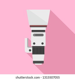 High zoom lens icon. Flat illustration of high zoom lens vector icon for web design