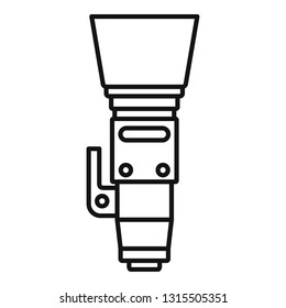 High zoom lens icon. Outline high zoom lens vector icon for web design isolated on white background