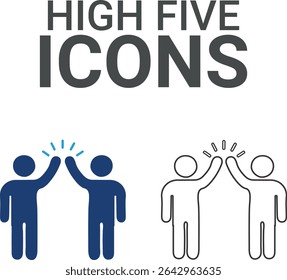 
Higha five icons, Line art icons Containing accept, certified, thumbs up, agreement, approve, validation, seal approved, confirmation, and decision icons