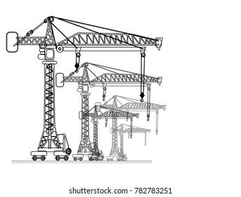 high-altitude crane port isolated on background