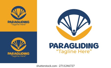 A high-altitude paragliding icon showcasing elevation and flight clarity for adventure and travel branding.