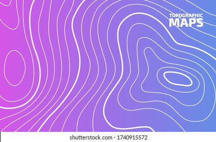 High-altitude topographic contour in the style of connected wires. The concept of a conditional geographical pattern and topography. Mother-of-pearl breeze, interconnected. Vector illustration.