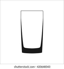 Highball Glass Sign  Simple Icon On Background