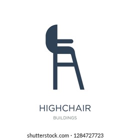 highchair icon vector on white background, highchair trendy filled icons from Buildings collection, highchair vector illustration