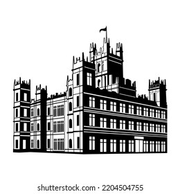 Highclere Castle building illustration design vector