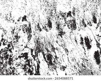 Uma textura grunge em preto e branco abstrata de alto contraste com formas orgânicas e listras angustiadas. Este design de silhueta é isolado em um fundo transparente, perfeito para sobreposições gráficas.