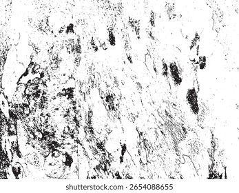 Uma textura grunge em preto e branco abstrata de alto contraste, apresentando partículas escuras dispersas e listras lineares. Este estilo de silhueta oferece uma estética corajosa e angustiada em um fundo transparente.