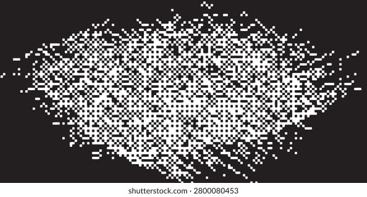 A high-contrast abstract digital noise pattern featuring intricate pixel arrangements and dynamic textures suitable for modern design projects.