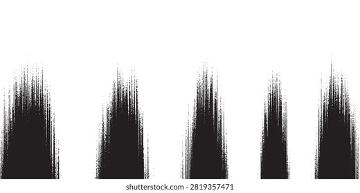 High-contrast abstract image featuring repeating vertical black brush strokes on a white background, creating a grunge ink texture and striped pattern ideal for backgrounds, design, and editorial use.
