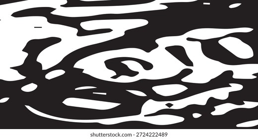 Un patrón abstracto de alto contraste con Formas orgánicas fluidas en blanco y negro, creando una textura visual dinámica.