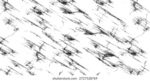 Una textura abstracta de alto contraste con un patrón denso de líneas negras irregulares y grietas sobre un fondo blanco, creando un efecto desgastado y desgastado.