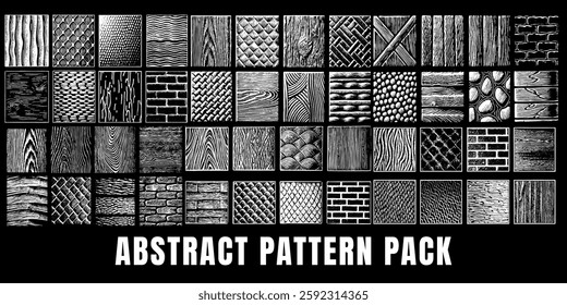  High-Contrast Abstract Texture Pack - Black and White Design Set