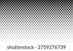 A high-contrast black and white abstract background featuring a halftone gradient effect created with hexagonal shapes. The pattern transitions from large, dense black hexagons at the top to small, sparse dots at the bottom, creating a sense of depth and movement. Ideal for modern graphic design, web backgrounds, and print media.