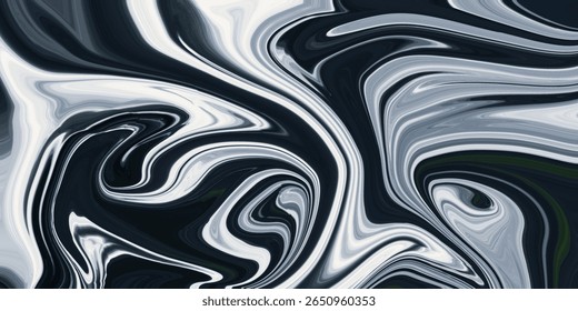 High-contrast black and white abstract texture with swirling shapes and flowing lines. 