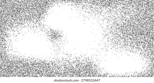 High-contrast black and white abstract texture featuring dense speckled halftone dots and grainy distressed noise; ideal as a background, overlay, or artistic texture for vintage and grunge designs.